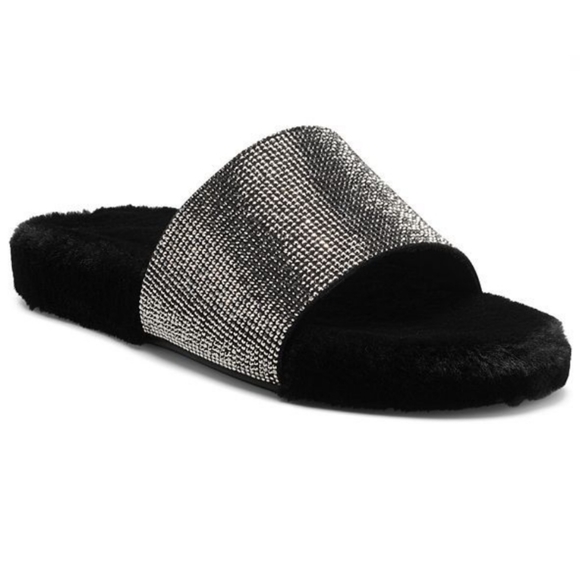 INC International Concepts Shoes - INC International Concepts Feymin Faux Fur Slide Slippers Black -9
